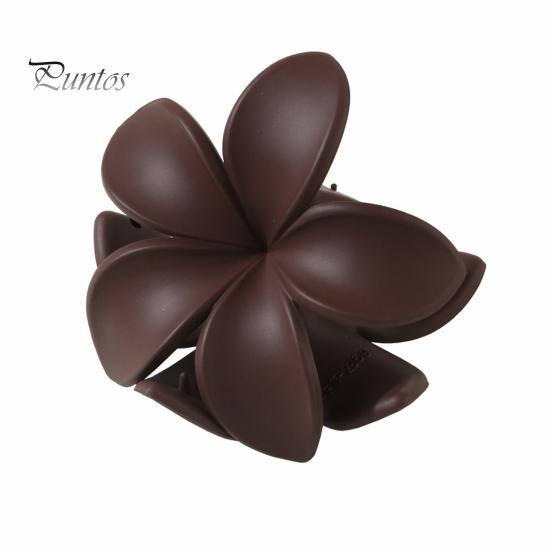 

Женский коготь для волос 3D в форме цветка, зажим для волос, противоскользящие зубы, заколка для волос на затылке, матовая текстура, большой коготь для волос акулы, аксессуары для волос темный кофе