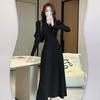 French Retro Knitted Dress Women's Age Reduction Autumn and Winter New Semi-turtleneck Medium and Long Knee-slim Sweater Skirt Tide