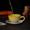 Ceramic Kiln Changed Coffee Cup and Saucer Set Creative Vintage Chinese Breakfast Cups Afternoon Tea Drinking Utensils