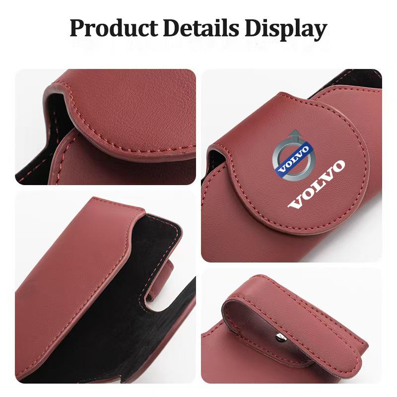 Car Glasses Case Sun Visor Leather Eyeglass Clip Auto Interior For Volvo Rdesign XC60 XC90 V40 EX30 S60 C30 V70 S90 XC40 V50 V60