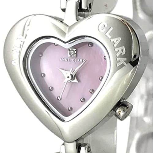 ANNE CLARK Women's Heart Watch Silver Natural Shell Dial Natural Diamond Diamond Skin-Friendly All-Stainless Material Easy Strap Adjustment!
