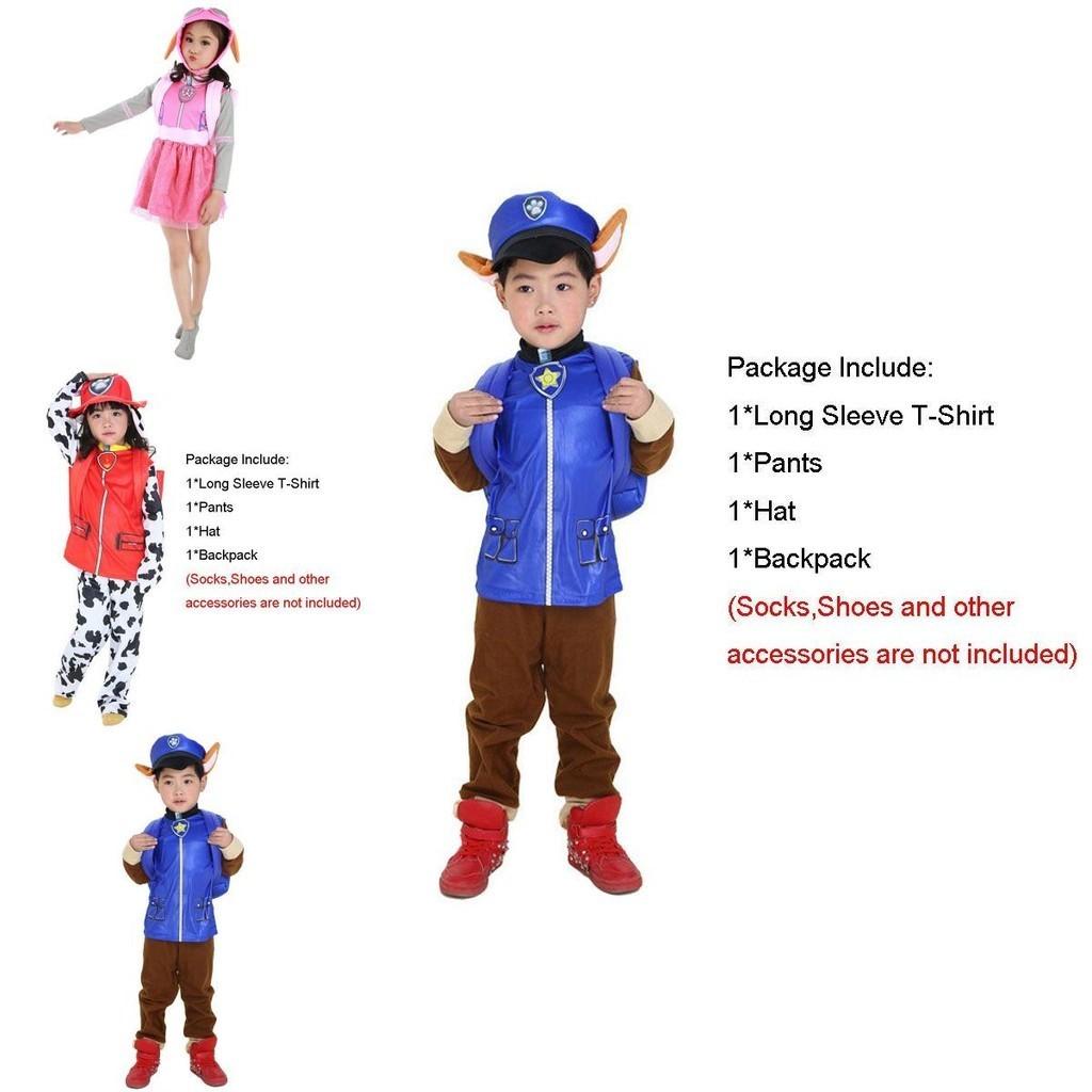 Paw Patrol Chase Marshall Skye Costume For Kids With Exquisite Stitching**
