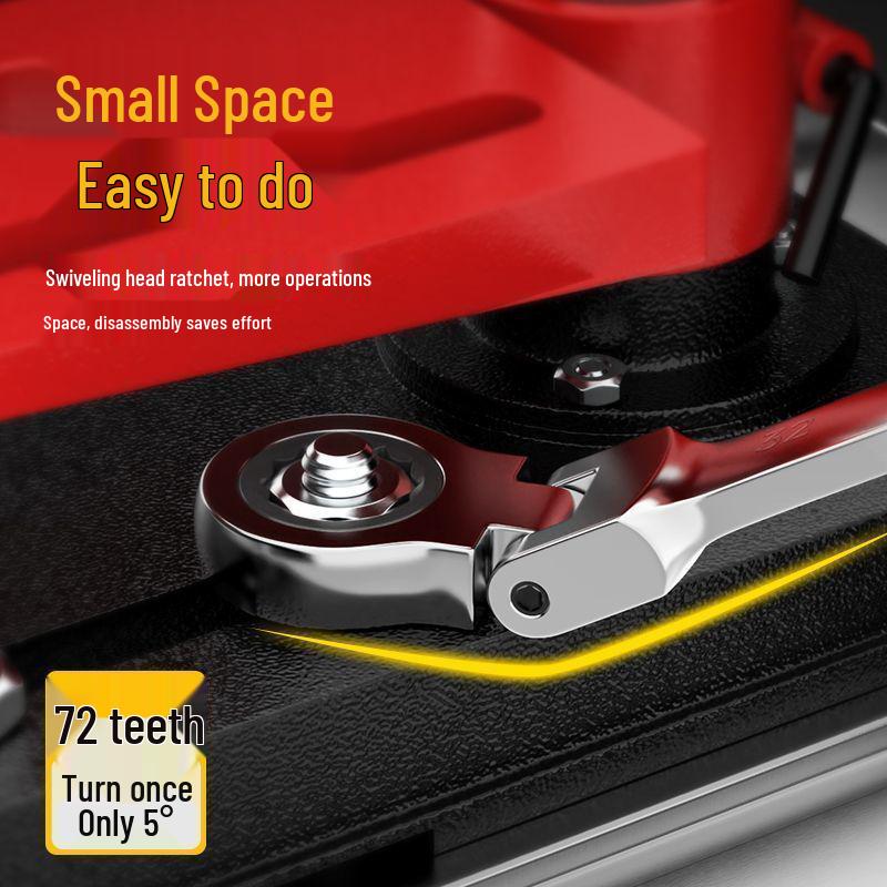 Sada oboustranných reverzibilních rychloupínacích ráčnových klíčů: Nastavitelný, Otevřený konec, Torx, Nástroj pro opravu automobilů.