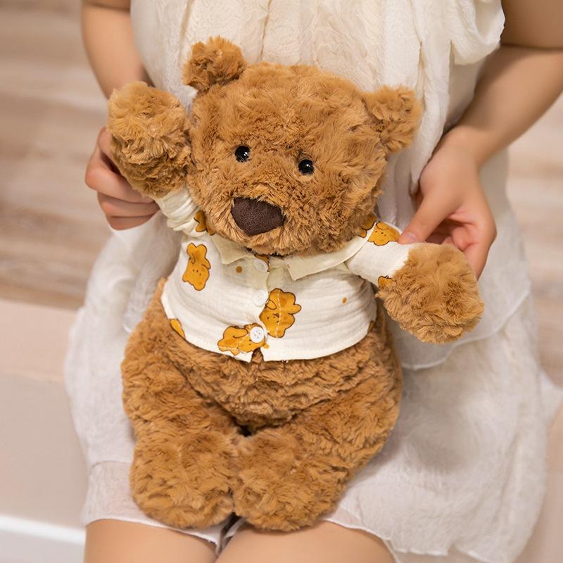 Cartoon Barcelona Bear Doll Brown Clothes Teddy Bear Plush Toy Doll Children's Pillow Doll Gift