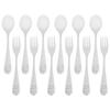 Dovhmoh 12-Piece Kids' Silverware Stainless Steel Child-Safe Dinnerware Set, Little Bear Children's Spoon and Fork Set for Toddlers