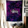 Purple Blue Swirl Marble Tapestry, Streetwear Signature Logo Wall Hanging for Room Aesthetic Decor
