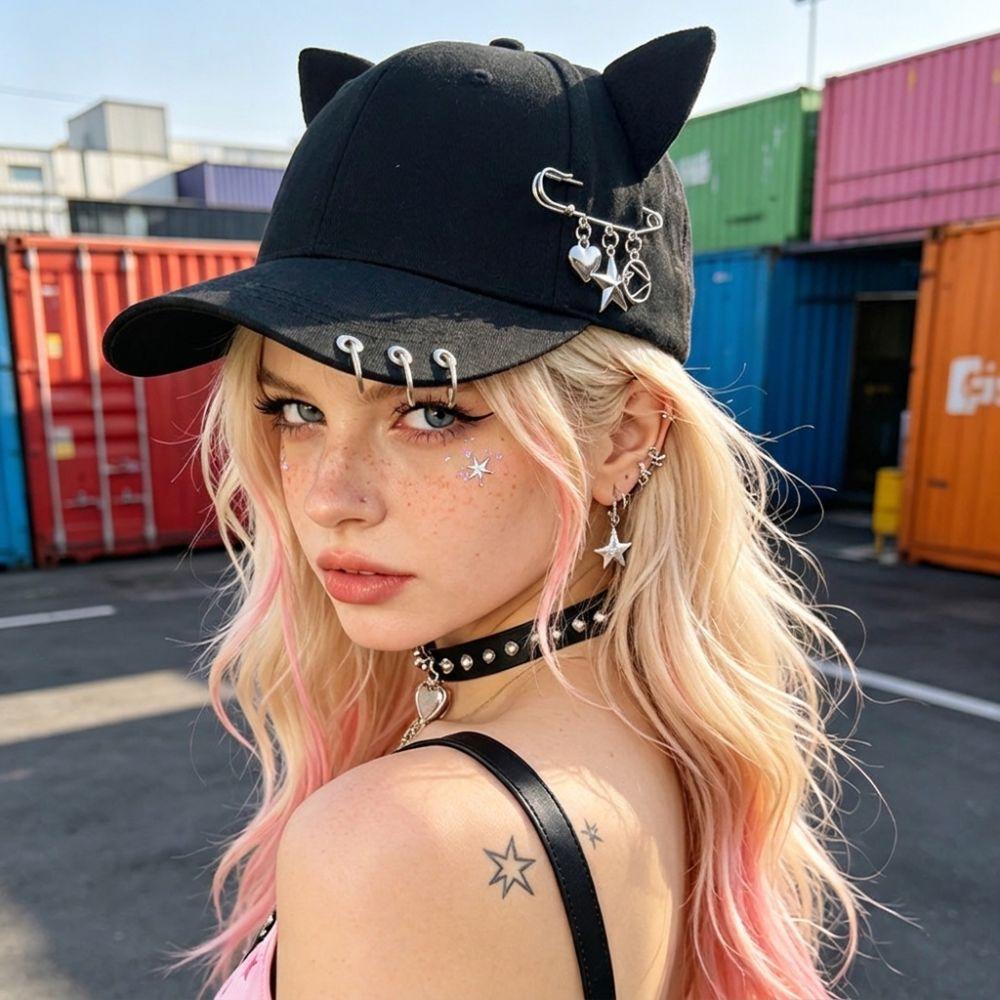 Cat Ear Baseball Caps Breathable Peaked Cap Unisex Sunscreen Hat Unisex