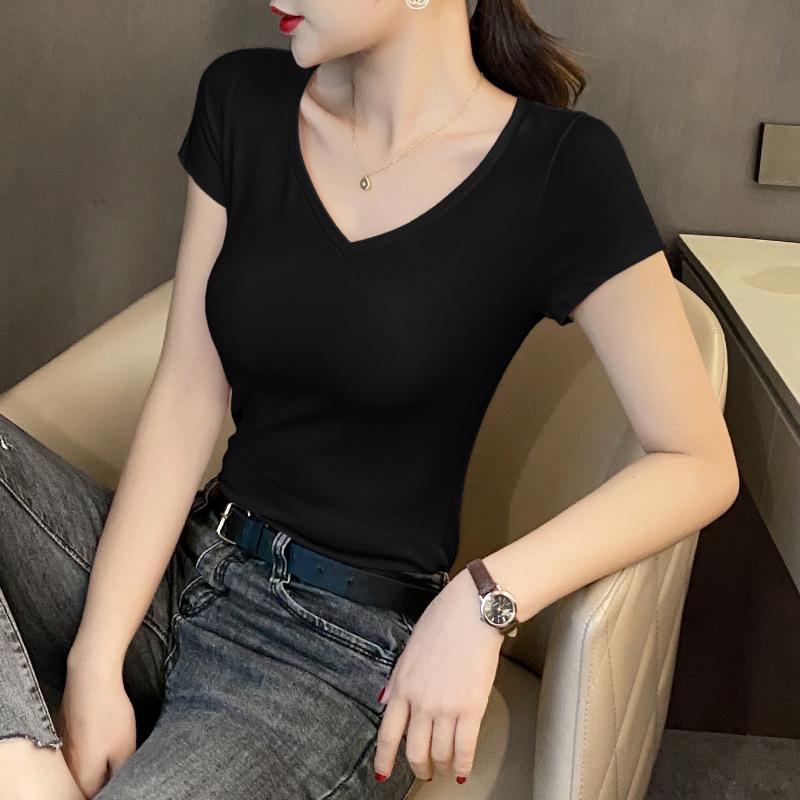 Dam sommar modal is-silke kortärmad rundhals t-shirt