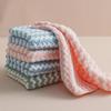 Thick Striped Coral Fleece Kitchen Towels - Absorbent, Degreasing Dish Cloths