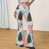 Women's Christmas Printed High Waisted Flared Yoga Pants Casual Slim Fit Everyday Wear