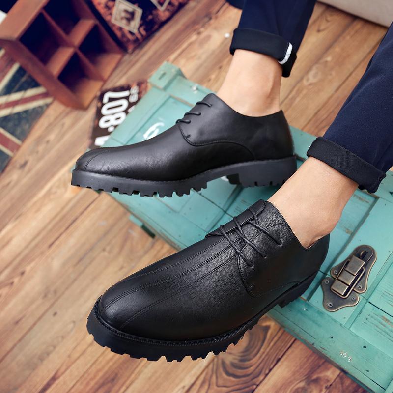 Sommarlyx Enkla Stora Storlekar Herrklänningsskor Spetsiga Höjdökande Herr Vattentäta Formella Affärsläder Skor för Män