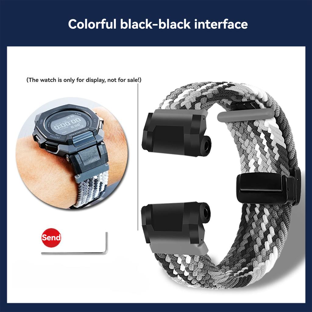 GBD-300 Elastiskt nylonband För Casio G-SHOCK 3568 GBD300 GBD-300-1JF modifierat tyg Klockarmband herr Armband handledsband