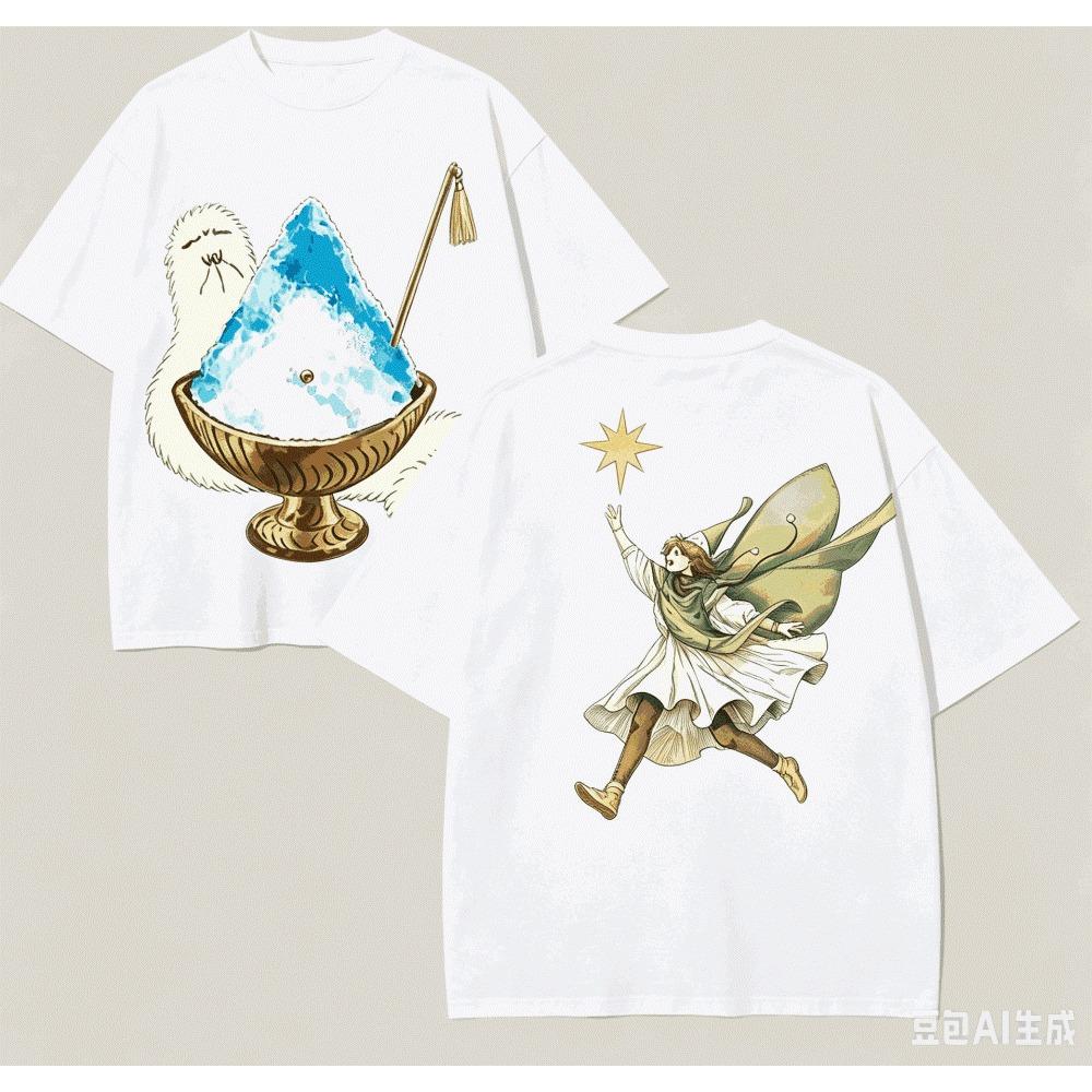 Vintage Washed Witch Hat Atelier Anime Fantasy Manga Seinen Japanese Manga Printed Cotton T-shirt Men Women Tee Summer Casual Fashion Streetwear