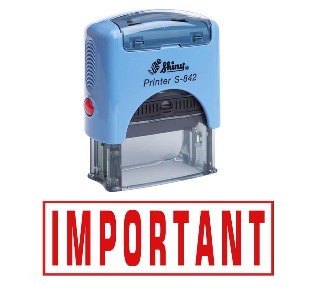 IMPORTANT Self Inking Rubber Stamp Office Stationary Custom Shiny Stamp