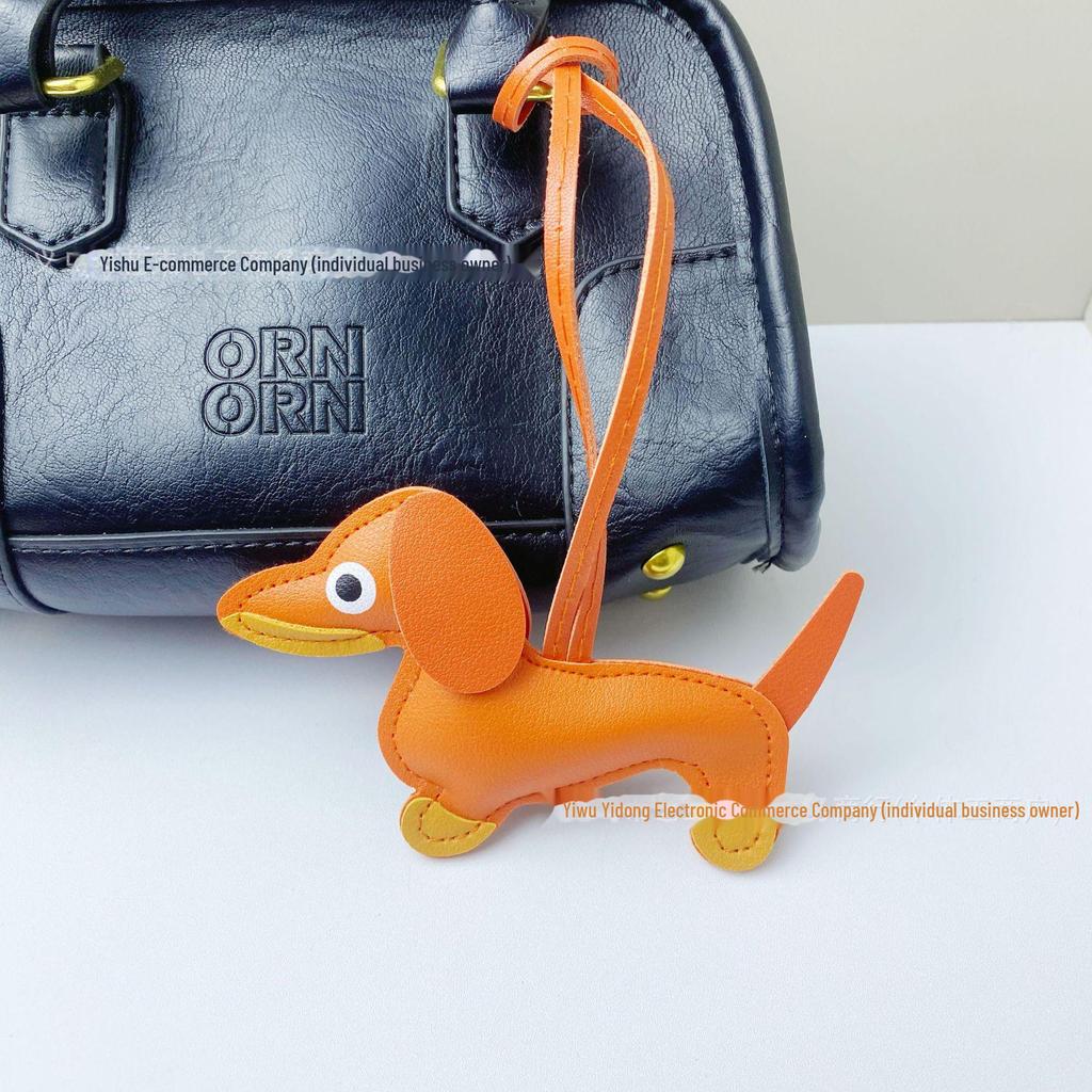 Dackel-Schlüsselanhänger aus PU-Leder: Niedliches grenzüberschreitendes Autozubehör und kreatives Taschenornament.