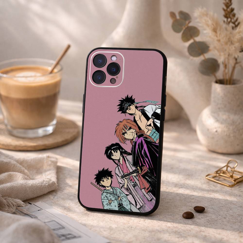 Anime R-Rurouni Kenshin Anime Phone Case For iPhone17,16,15,14,13,12,Plus,Pro Max, 5G Others Soft Black Cover iPhone17air