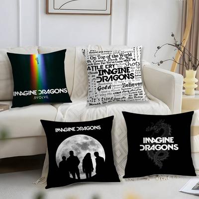 I-Imagine D-Dragons Pillow Case Short Plush Print Cushion Cover Square Throw Pillow Covers Sofa Home Decor