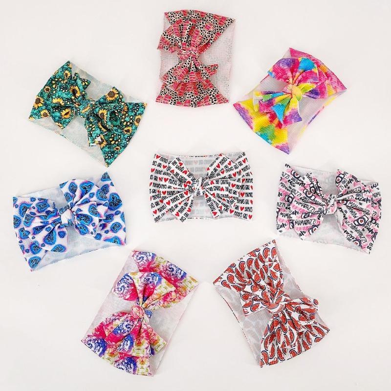 New Baby Hair Accessories, Children's DIY Fabric Headband, Baby Printed Bow Headband Headscarf
