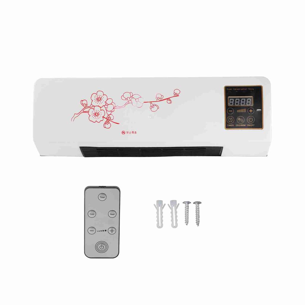 Space Heater Versatile Portable Low Noise Wall Mounted Heating Fan With Remote Control for Bathroom Bedroom Wall Mounted Heater