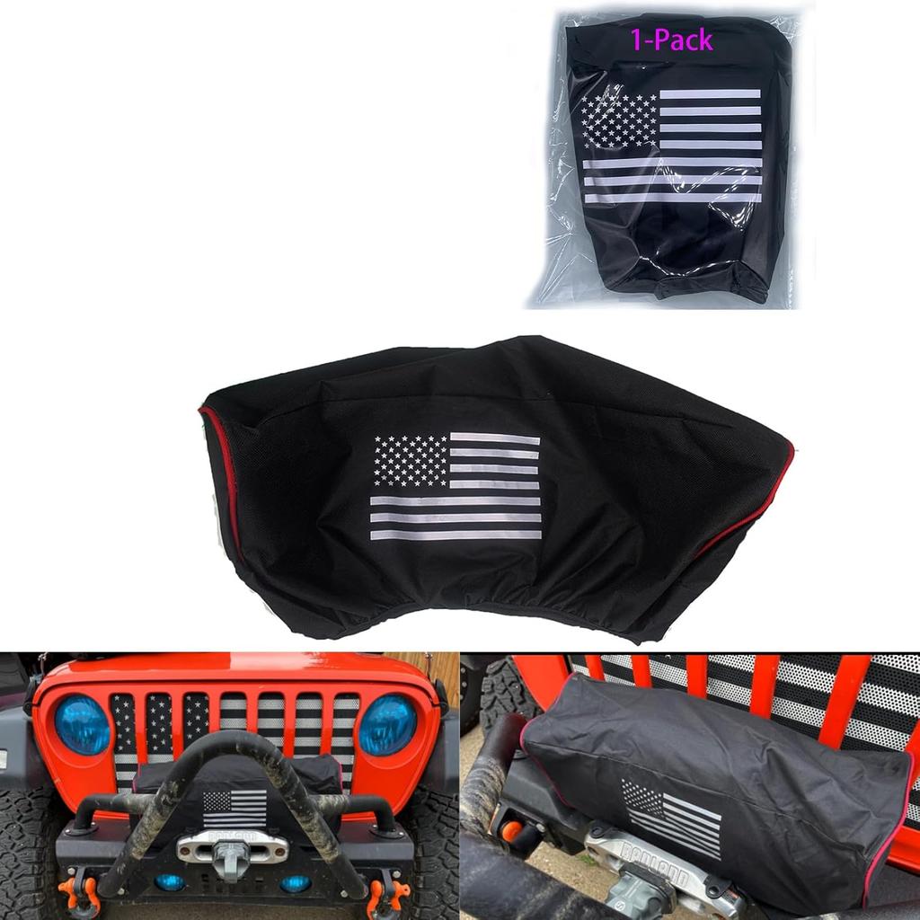 Winch Cover, Heavy Duty Waterproof Dust-Proof Winch Protection Cover, Ideal For Electric Winches 8500-17500 Lbs For Jeep, ATV, Boat,Trailer,Sailboat
