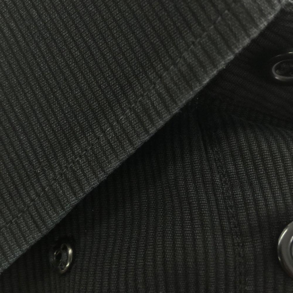 Emporio Armani stripe Long sleeve Button down shirt 38 black Men's Used