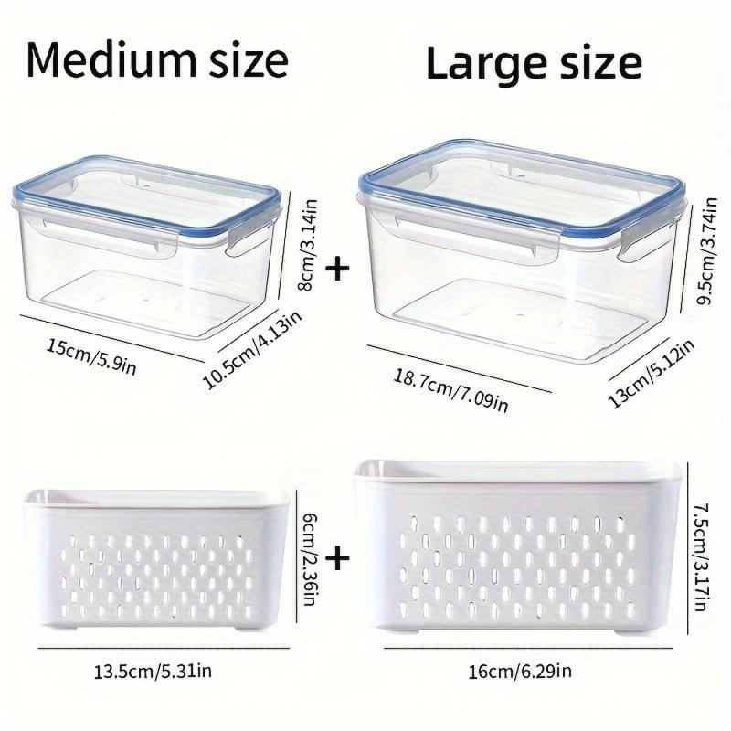 Double-Layer Food Grade Plastic Fridge Storage Box for Fresh Produce