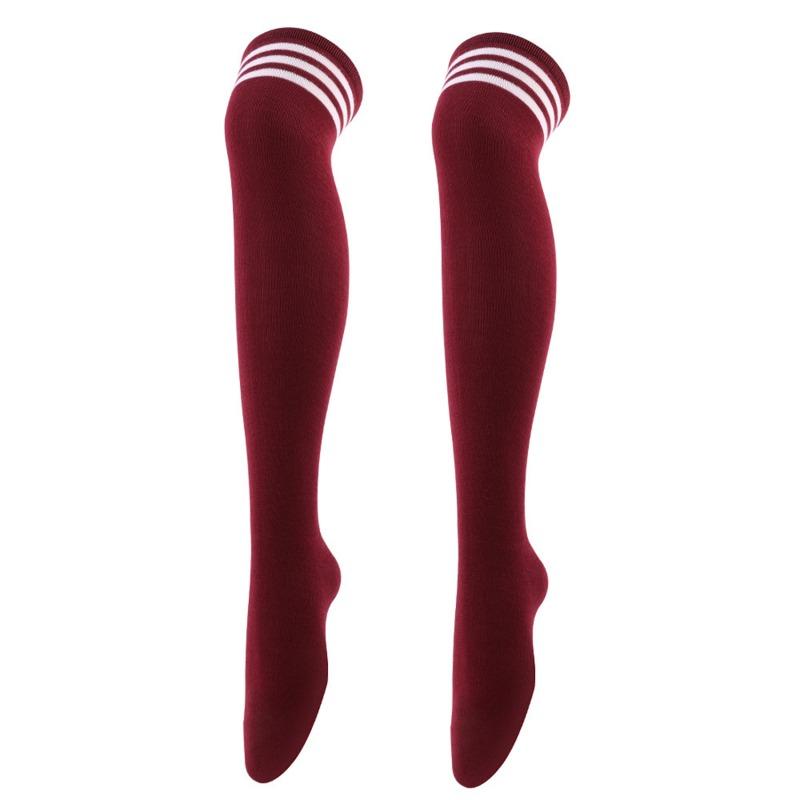 Women Over Knee Thigh High Socks Academic Style solid corlor Long Socks Over The Knee Stockings For Ladies Girls
