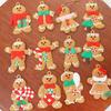 PVC Soft Gingerbread Man Christmas Ornaments Bell Snowflake Chrismas Tree Hanging Figurines Pendant Party Xmas Decor Kids Gifts