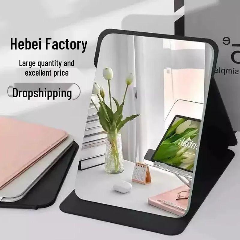 Ultra-Clear Portable Folding Mirror for Desk or Dormitory Use