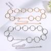 ‘1Pc Luxury Fashion Women Metal Chain Belt Large Metal Ring Waist Strap Dress Coat Skirt Lady Decorative Waistband