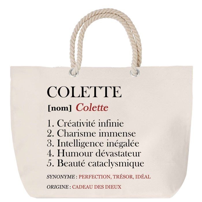 Sac de plage - PLANETEE - Colette - Anse corde - Grand format - Personnalisable (Made in France)
