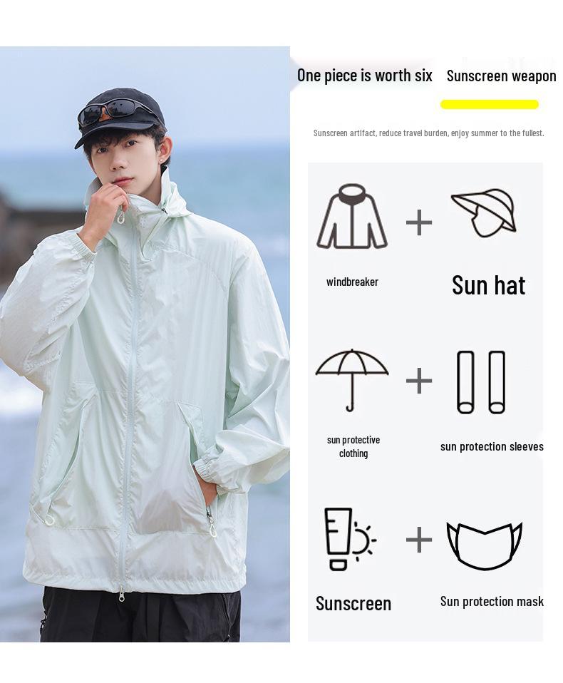 Men's UPF50+ Ice Silk Sun Protection Hoodie: Lightweight & Breathable for Outdoor Fishing
