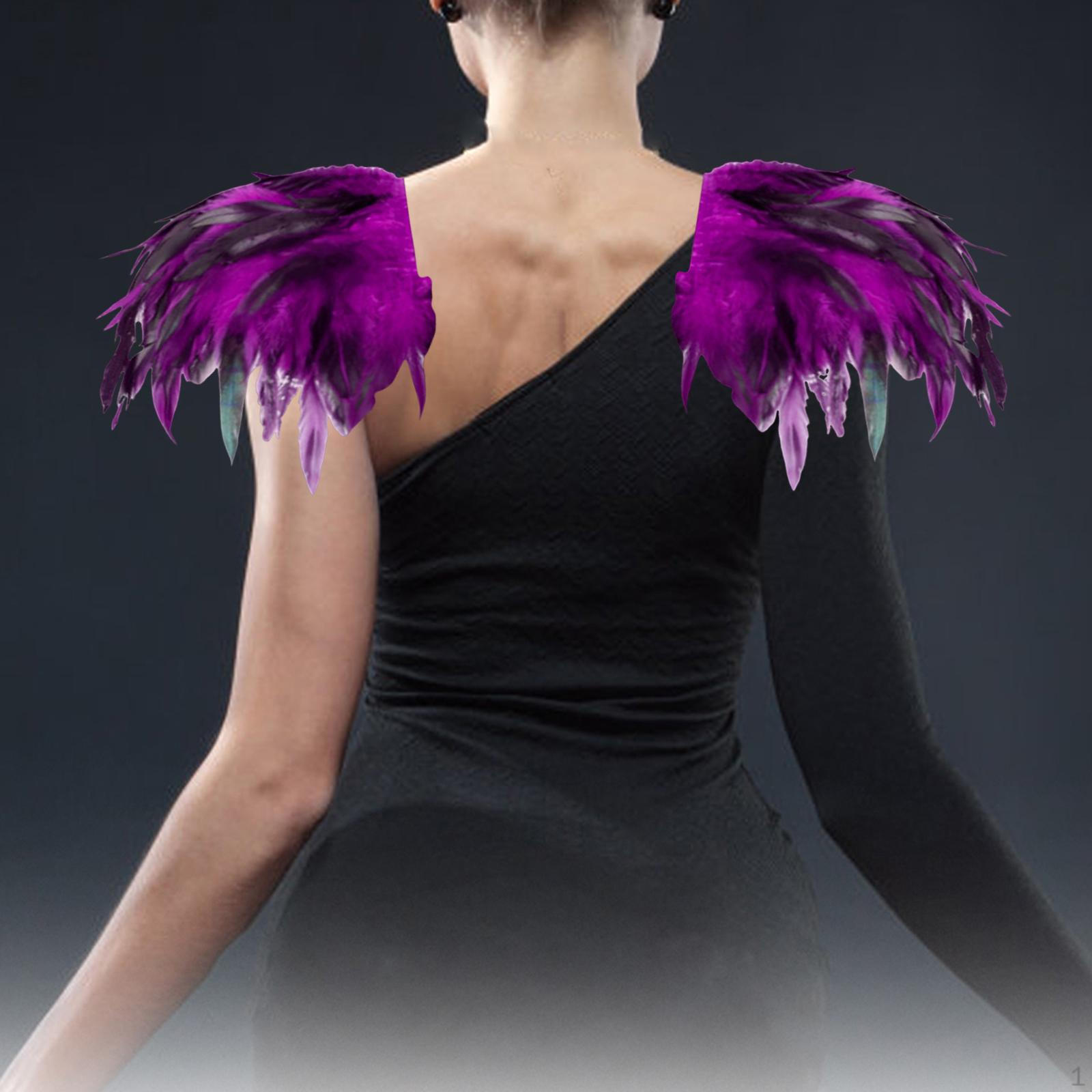 Готический воротник-шаль из искусственных перьев для выступлений, шоу, вечеринок Violet