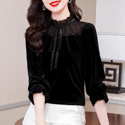 Unterhemd Damen Frühling Herbst und Winter Neues ausländisches Stil Mutter T-Shirt Kleines Hemd Temperament Innenoberteil