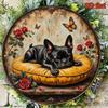 Retro Bulldog Butterfly Metal Wall Sign Vintage Tin Poster Home Decor