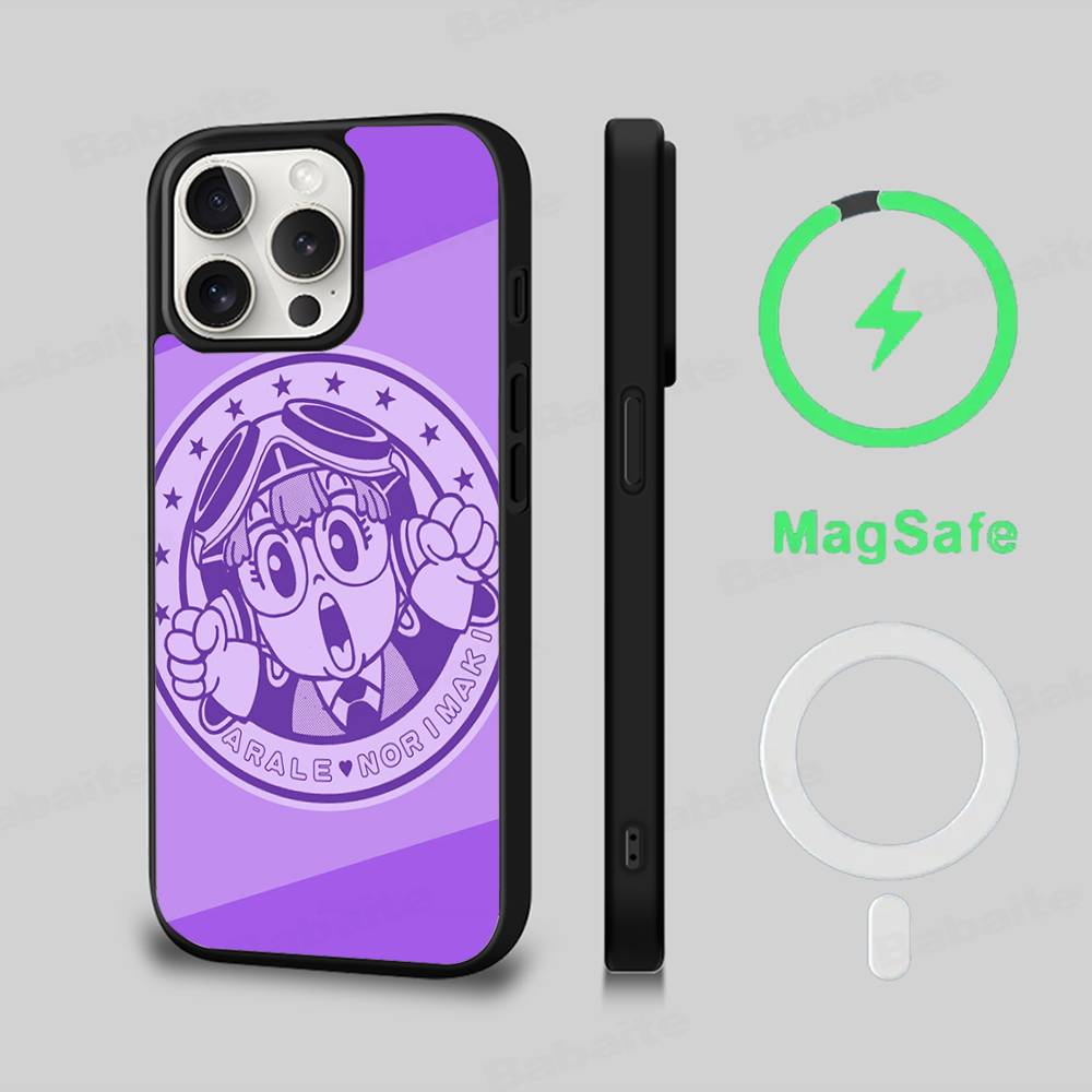 A-Arale-Dr-S-Slump Phone Case Magnetic Case For IPhone 16 14 13 12 11 15 Pro Max Plus For Magsafe Wireless Charge Cover