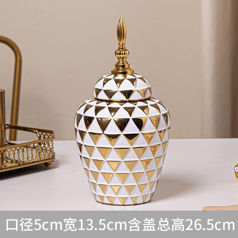 electroplated ceramic vase decor Luxury General storage tank tall universal jar Living room dining table home decor ornaments