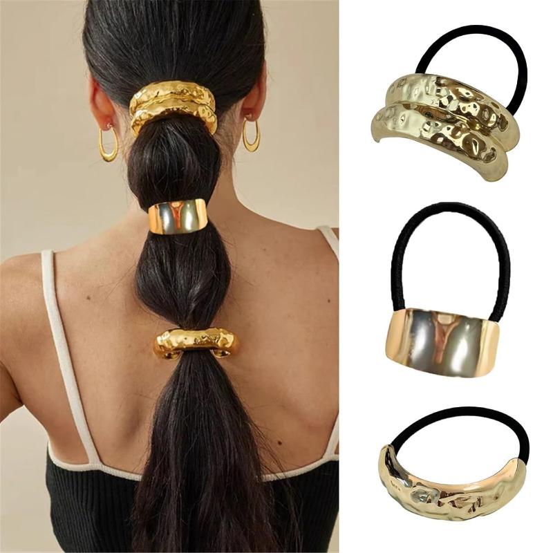 Fashion Alloy Headband Headdress Cool Style Ponytail Hair Ring High-end Seamless Hairband Set