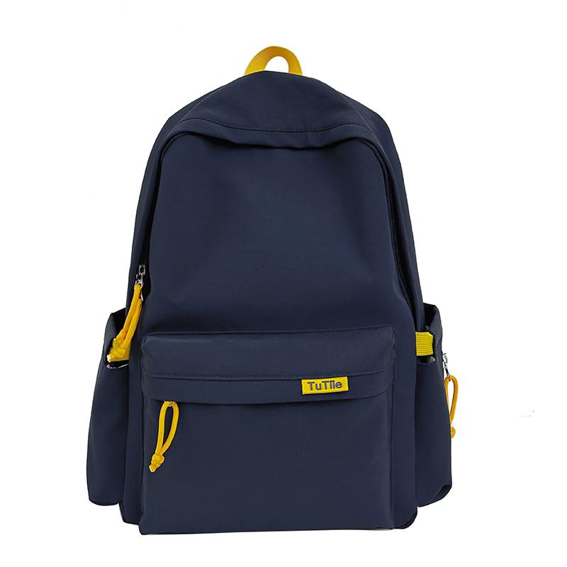 

Minimalist Solid Color Backpack for Women and Students Simple Design синий