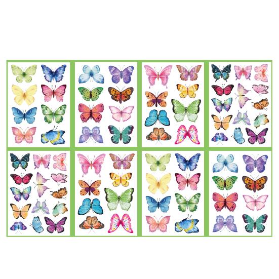 8 Sheets Watercolor Butterfly Wall Decals Peel And Stick 2D Butterfly