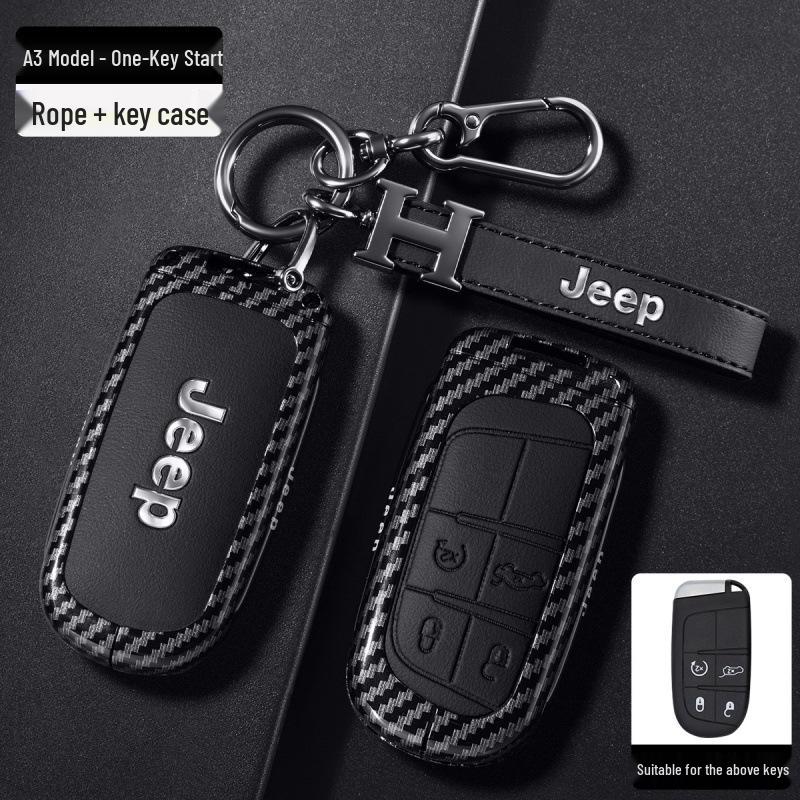 Compatible Jeep Key Case for Grand Cherokee, Renegade, Compass, Commander - Car Bag Buckle Shell