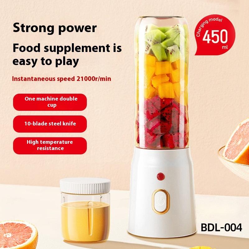 

Portable New Rechargeable Juicer Blender Household Use Multi-Purpose Juice Cup Fruit Complementary Food Crushed Ice Small Juicer белый