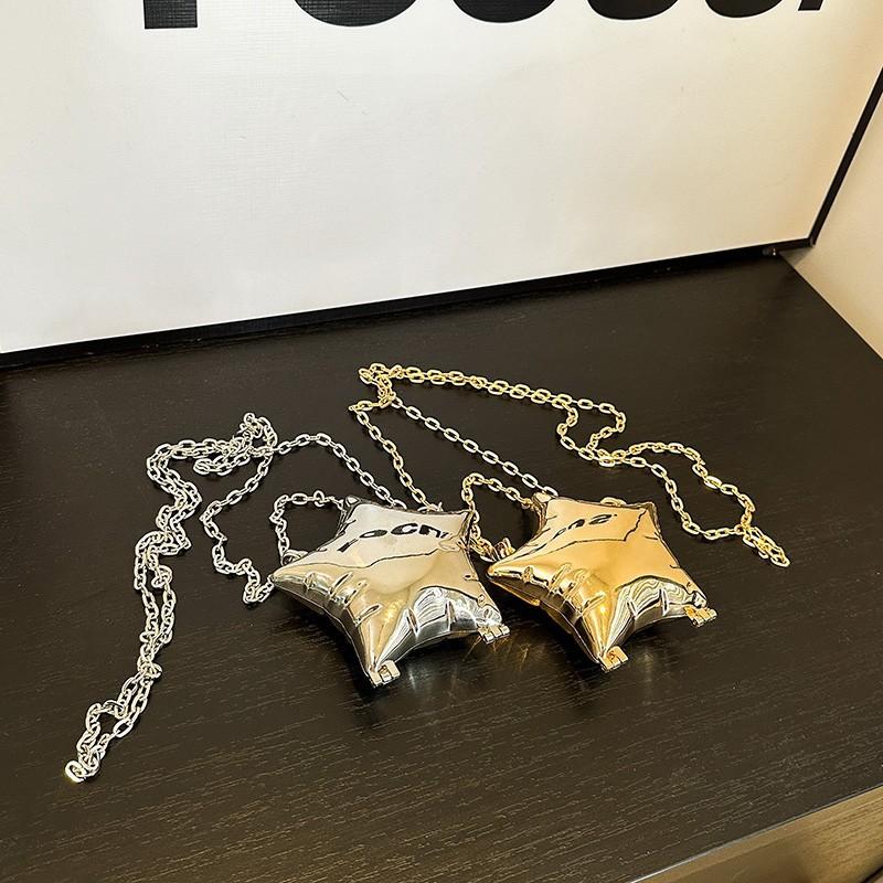 Mini Lipstick Bag 2025 Solid Color Simple and Fashionable Five-pointed Star Chain Bag Xiaoxiangfeng Shoulder Messenger Bag