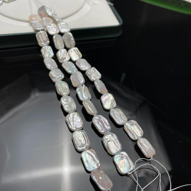 1 Piece Diy Necklace Bracelet Accessory 14X17Mm Natural Freshwater Pearl Rectangular Baroque Strand Beads For Jewelry Making