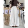 Kumikumi Fancy Pure Color Suit Pants Casual Pants Women Fall High Waist Drooping Straight Loose Pants Mop Pants