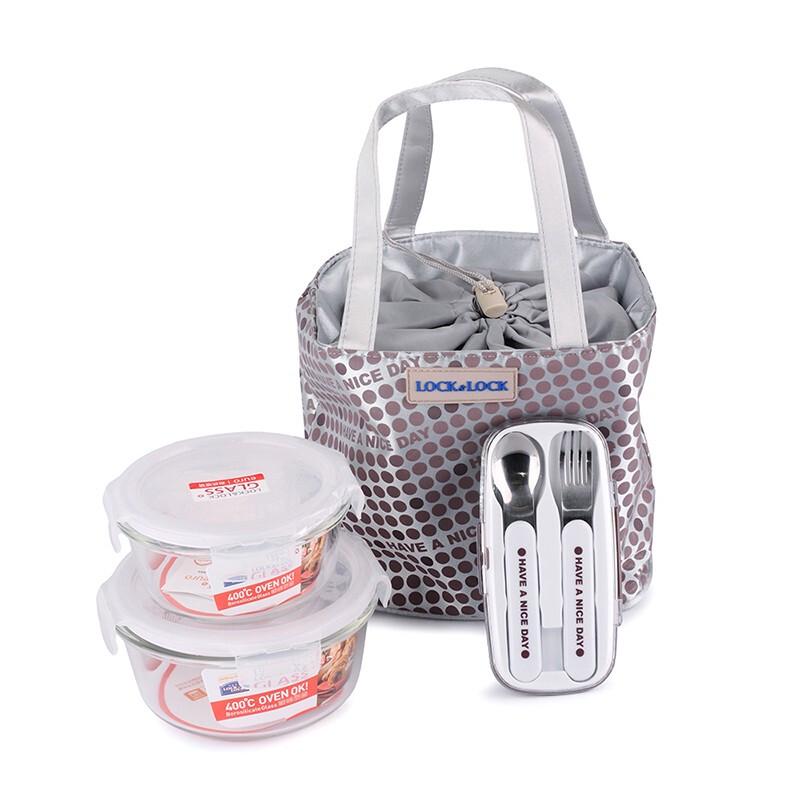 LocknLock LLG901FU Heat-Resistant Glass Food Container Set