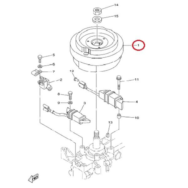 

6B4-85550-01 Flywheel: Fits Yamaha Marine Engine Manual none