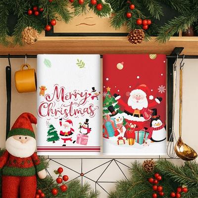 Toalhas de Cozinha de Natal de Secagem Rápida Panos de Prato Decorativos para o Feriado Toalha de Secagem para Limpeza e Secagem