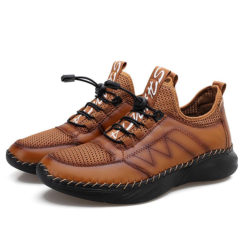 2025 Summer Men's Mesh Hiking Shoes Breathable Anti-Slip Climbing Shoes Outdoor Running Sneakers Leisure Walking Footwear 48