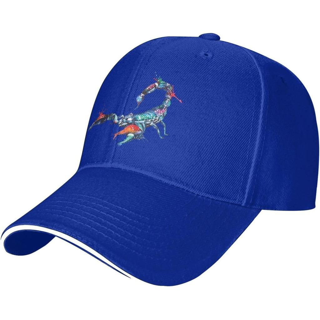 Vibrant Watercolor Scorpion Baseball Cap Polyester Sun Hat Casual Adjustable Trucker Cap for Adults